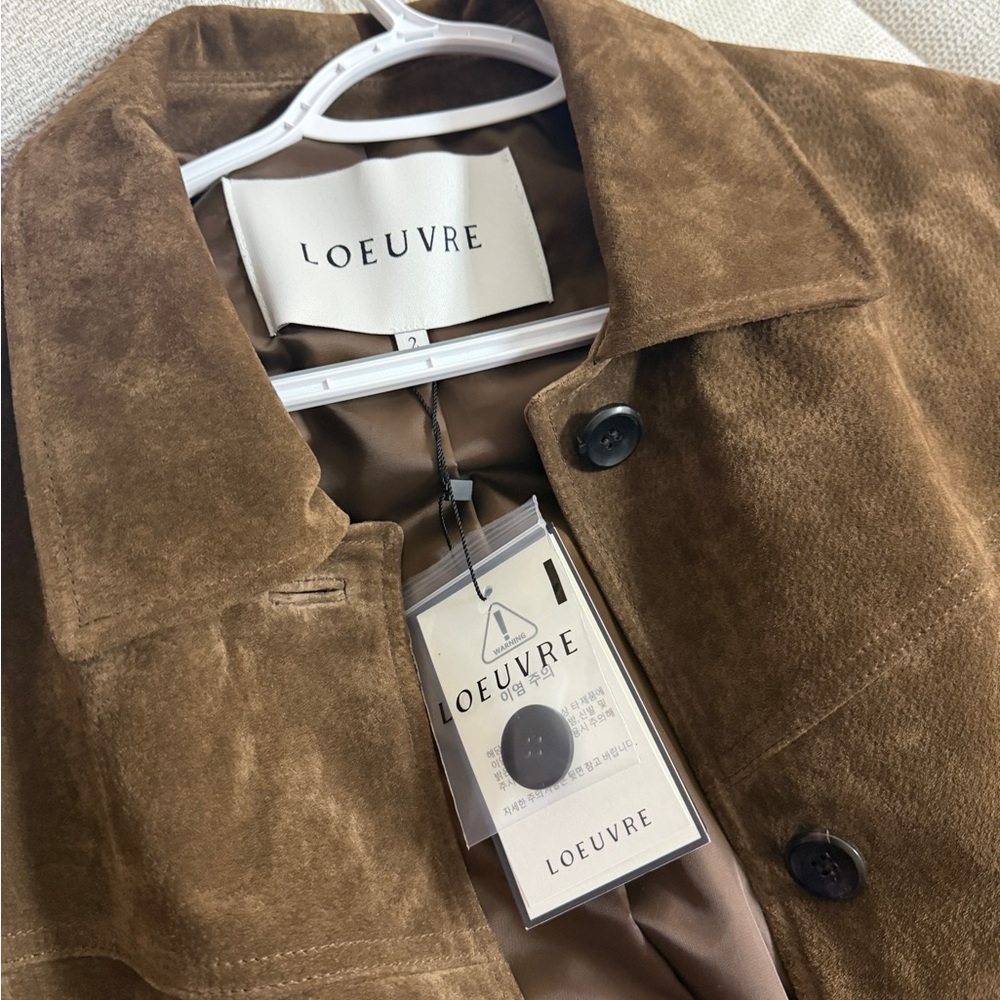 NWT Loeuvre Classic Real Suede Jacket - Brown - Picture 6 of 11